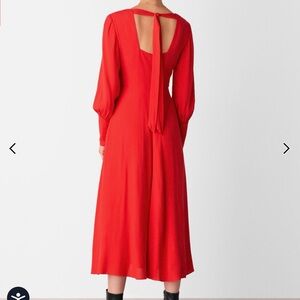 Whistles Red Amira Tie Detail Dress